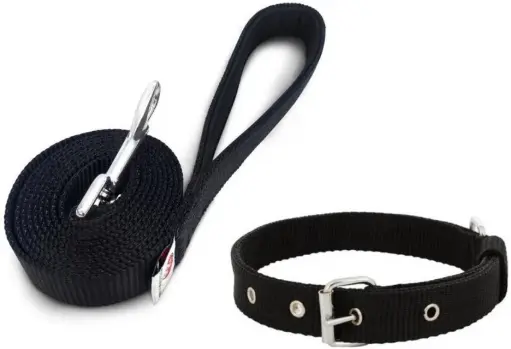 Cotton collar with leash